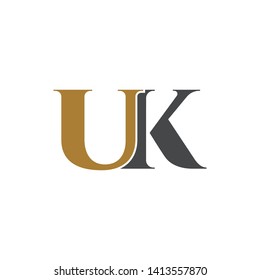 Letter UK simple logo design vector