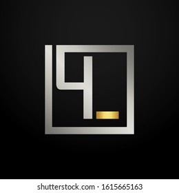 Letter UL modern logo icon monogram design. Outstanding professional elegant trendy based alphabet. Vector graphic template element in silver and gold color. Can be used for luxury company branding.