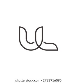 letter ul simple geometric infinity thin line logo vector 