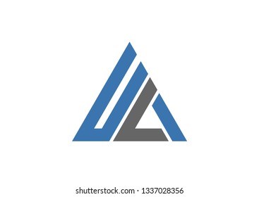 Letter UL triangle logo design