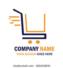 Letter U/LU Shopping Cart Logo Design. Online Shop Logo. App Shopping Logo