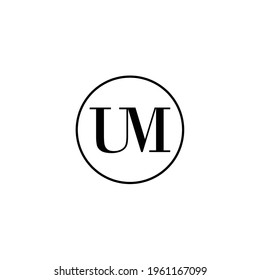 Letter UM initial monogram logo design, wedding, fashion, make up logo template