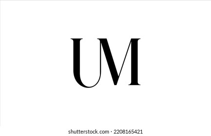 Letter UM logo design. UM logo monogram design vector.