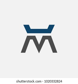 letter UM logo vector