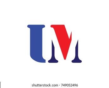 letter UM logo vector