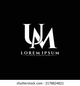 Letter UM luxury logo design vector