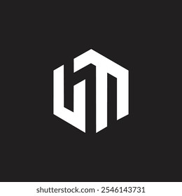 Letter UM or MU logo initial elegant logo design and polygon shape and modern branding business identity, white color on black background.