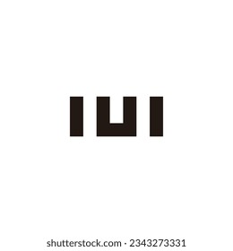 Letter Um mU U m, square geometric symbol simple logo vector