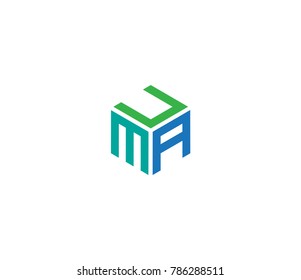 Letter UMA logo. hexagon logo