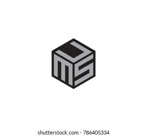 Letter UMS logo. Three letter icon