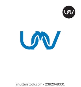 Diseño de logotipo de monograma UMV carta
