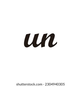 Letter un connect geometric symbol simple logo vector