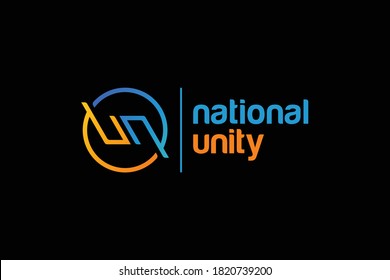 Letter un gradient color technology logo design vector template