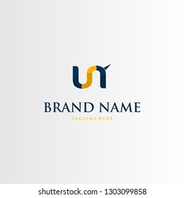 Letter UN Horned Abstract Creative Modern Business Logo