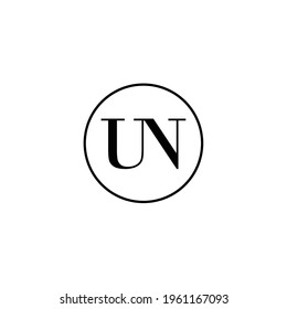 Letter UN initial monogram logo design, wedding, fashion, make up logo template
