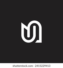 letter un linked loop geometric logo vector 