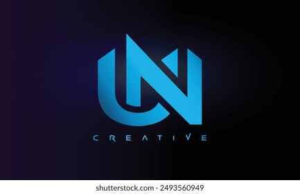 Letter UN logo design creative custom clean two alphabet logo
