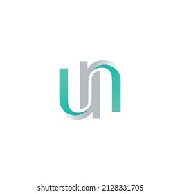 letter UN logo icon flat vector design concept graphic