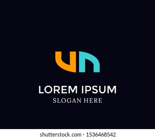 Letter un logo. Isolated on black background. Vector Illustration. Abstract letter vector for web icon, Simple logo and element design. Initiall icons for company, logo brand business.