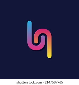 Letter UN Modern design with gradient color blend