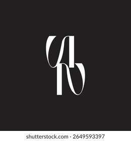 letter un nu ribbon ambigram simple logo vector 