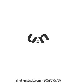 letter UN real estate vector