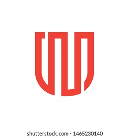 letter un simple geometric line logo vector