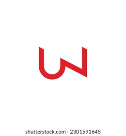 letter un simple linked line geometric line logo vector 