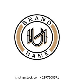 Letter UN with vintage and circular style and has a cool feel. Eps 10