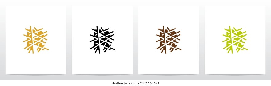 Letter Under Hay Straw Initial Logo Design R