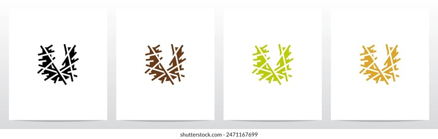 Letter Under Hay Straw Initial Logo Design U