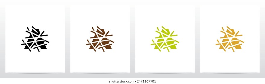 Letter Under Hay Straw Initial Logo Design A