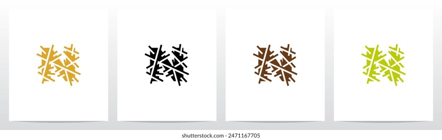 Letter Under Hay Straw Initial Logo Design N