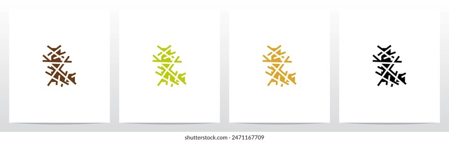 Letter Under Hay Straw Initial Logo Design L
