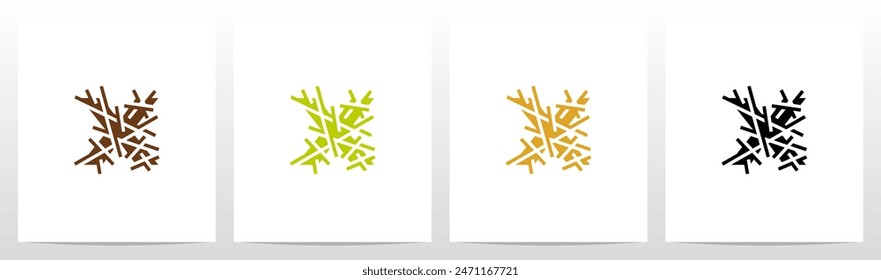 Letter Under Hay Straw Initial Logo Design X