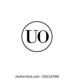 Letter UO initial monogram logo design, wedding, fashion, make up logo template