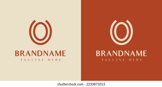 Letter UO or OU Oval Logo, suitable for any business with UO or OU initials.