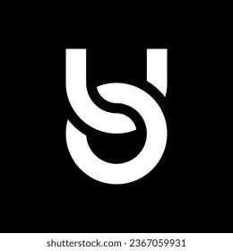 Letter UO or OU overlapping monogram logo