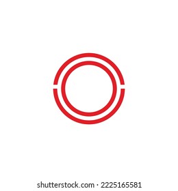 Letter UO OU U O lines, circle geometric symbol simple logo vector