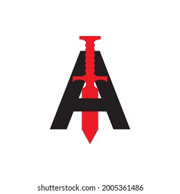 Letter A Groß- und Schwertform für Firmenlogo oder Markenidentität.