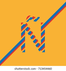 letter Ñ uppercase vector from lines