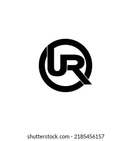 Letter UR circle logo design vector