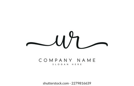 letter UR logo design handwriting signature style vector template