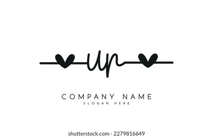 letter UR logo design handwriting signature style vector template