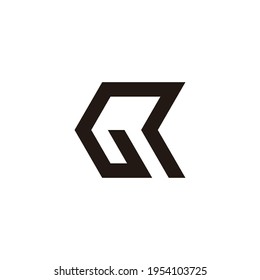 Buchstabe unseres einfachen geometrischen Linienlogo, Vektorgrafik