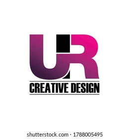 Letter UR simple logo design vector