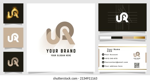 Logo des Buchstaben UR oder SR mit Visitenkartendesign