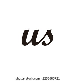 Letter us connect geometric simple symbol logo vector