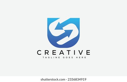 Letter US logo design template vector illustration.