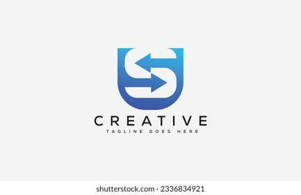 Letter US logo design template vector illustration.